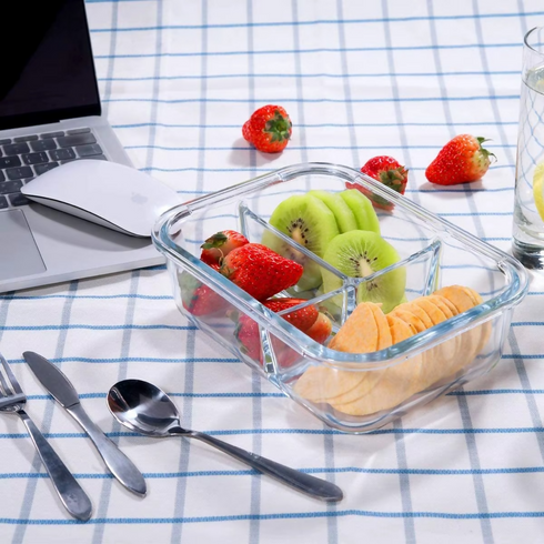 Ecofriendly Outdoor Glass Microwave Lunch Box Leakproof Airtight