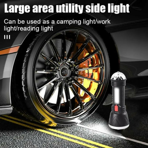 Rechargeable Flashlight With Magic Ball Stage Light