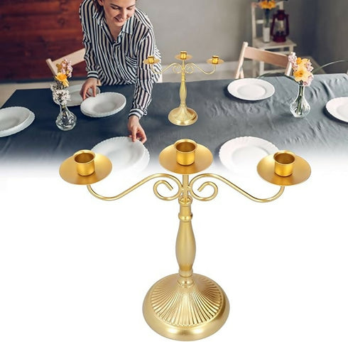 Gold Candle Holders 3 Arms