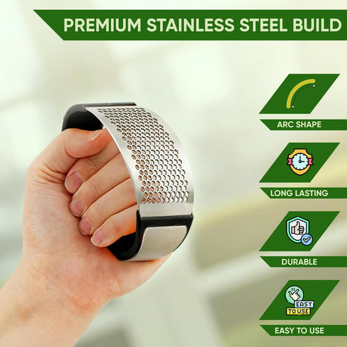 Garlic Press Mincer Ginger Crusher Peeler Squeezer