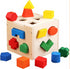 Wooden Geometric Shape Sorting Cube Box