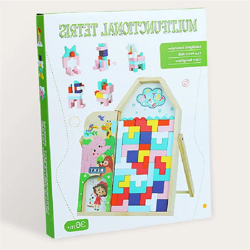 Multi-functional Parent-child Interactive Game Wooden Stacking Blocks Toy