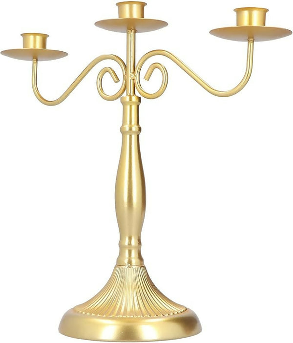 Gold Candle Holders 3 Arms
