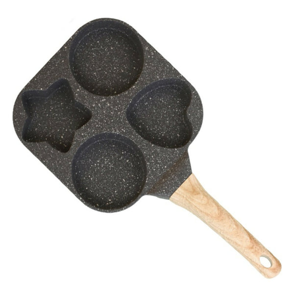 Heart Star and Circle Shaped Egg Frying Pan Breakfast Crepe Omelet Pan 4 Slot