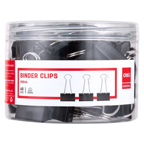 25mm Foldback Clips Black 48PCs