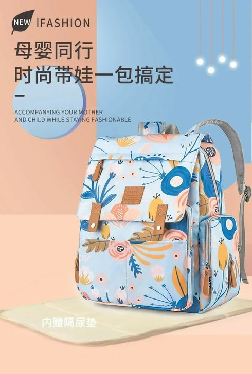 Backpack Diaper Changing Bags Oxford Mother and Baby Bag Nappy Bag -white