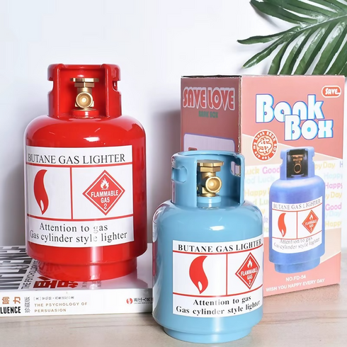 Gas Tank Gas Cylinder Shape Money Piggy Bank Savings for Kids - Red
