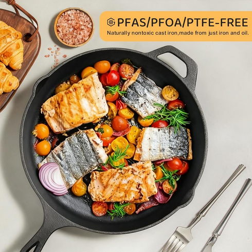 Professional Restaurant Chef Quality Pre-Seasoned Skillet Set