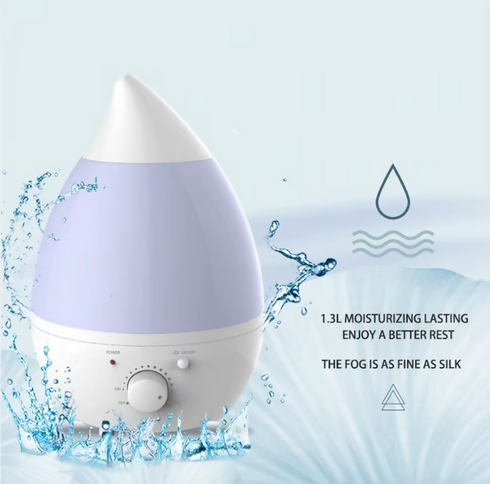 Humidifiers for Bedroom, Quiet 1.3L Cool Mist Top Fill Essential Oil Diffuser Ultrasonic Humidification for Home Room