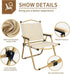 Outdoor Folding Portable Camping Chair - Wooden Armrest