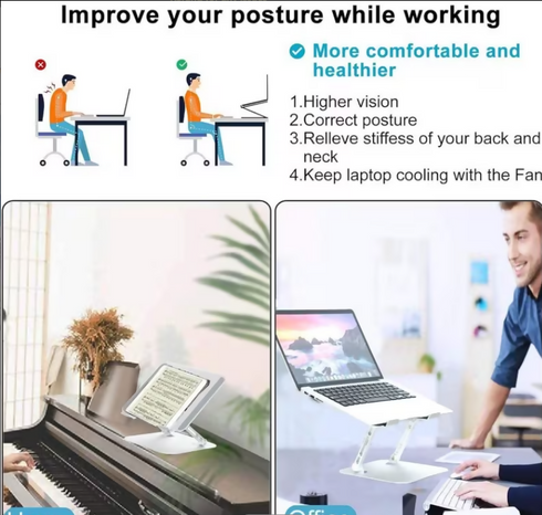 Laptop & Tablet Aluminum Stand - Adjustable & Foldable (GC)