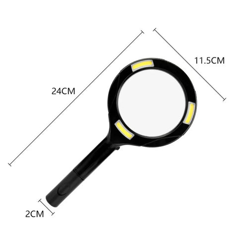 COB LED Lighted Handheld Magnifier with 3 LED Lights