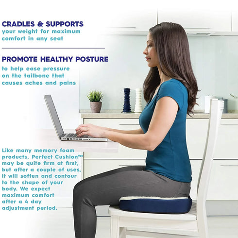 Memory Foam & Gel Seat Cushion Helps Helps Relieve