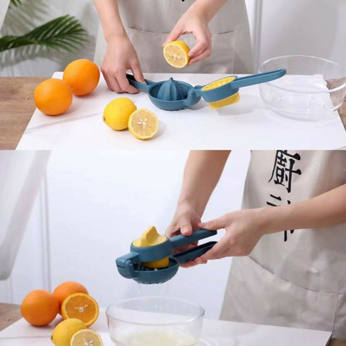 2 in 1 Manual Citrus Hand Press Juicer And Squeezer - Blue