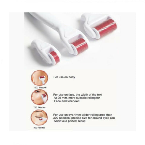 4 in 1 Derma Roller Kit for Face and Body - 0.5mm, 1.0mm and 1.5mm