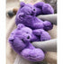 Teddy Bear Slippers purple (Uk3-Uk7) - One size