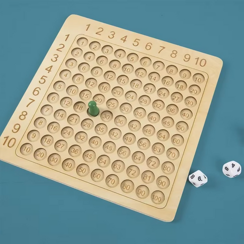 Mathematics Multiplication Recognition Wooden Board Game Kids School Sensory