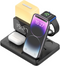 6-in-1 Wireless Phone Charger Alarm Clock LED Lamp 15W Fast Charge Earphone Watch Charge