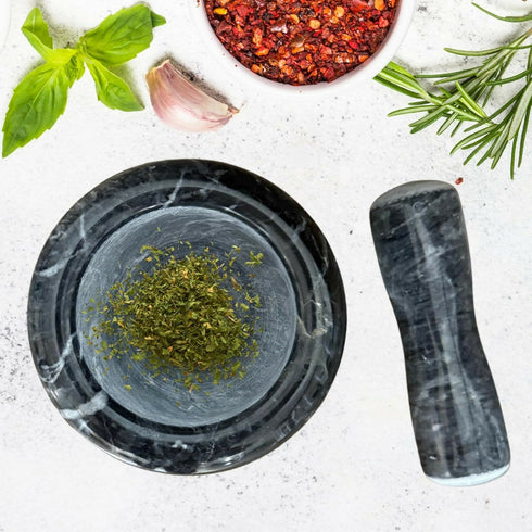 Mortar & Pestle Black Marble