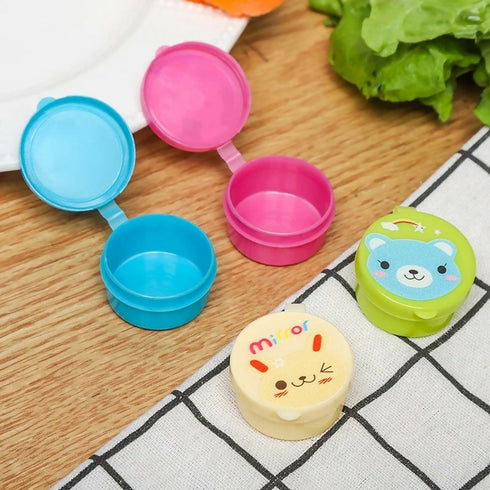 4Pcs Portable Mini Condiment Box for Kids Squeeze Bottle