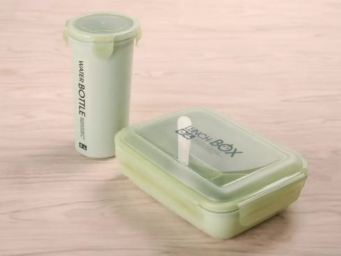 Tiffin Kids Plastic Lunch Box with Water Bottle Set