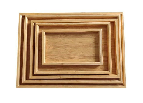 5-Piece Bamboo Rectangular Serving Trays