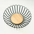 Fruit Bowl Basket Round Shape Metal Black Wire Storage Basket With Wooden Base for Fruit Vegetable