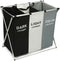 3 Compartment Laundry Hamper Collapsible Aluminium Basket