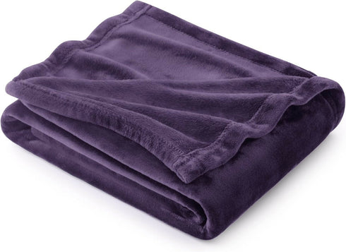 Portable Lightweight Plain Fleece Throw Blanket