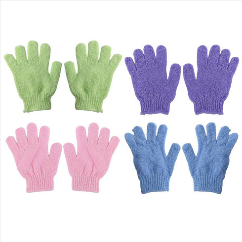 4 Pair Shower Bath Gloves Wash Skin Spa Body Scrubber Cleaner