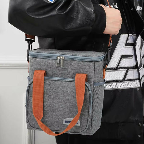 Double Layer Insulated Lunch Bag Tote Bag