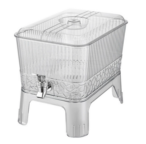 5.5L Plastic Transparent Juice Beer Barrel for High-end Restaurants with Four Cups in Stock