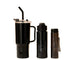 3 Piece Sports Water Bottle Set With Straw- Black