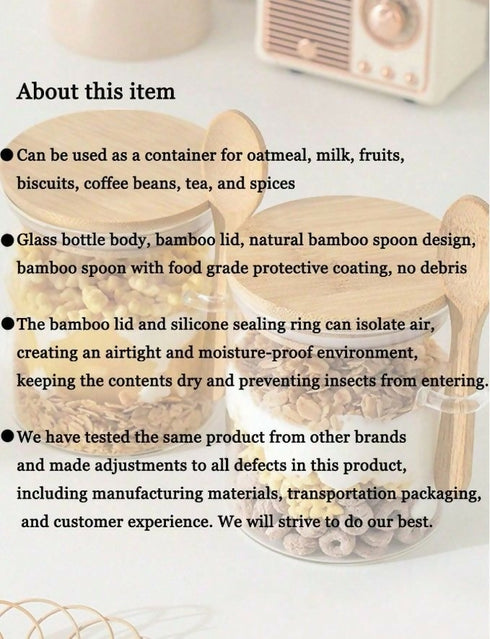 Airtight Glass Jars with Bamboo Lids