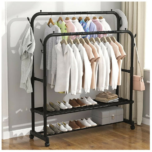 Double Rail Metal Hanging Clothes Rack