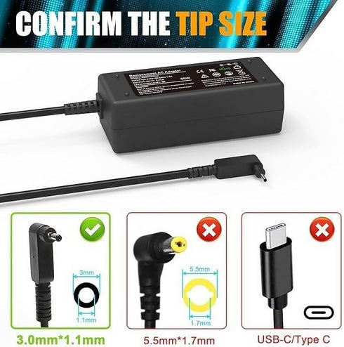 FOR AC 19V 3.42A (3.0 x 1.1mm REPLACEMENT CHARGER