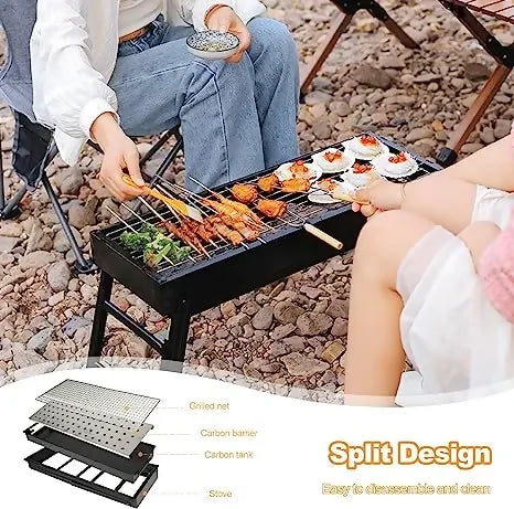Outdoor Portable Fireproof Charcoal Travel Folding Carbon Bbq Grill Stove