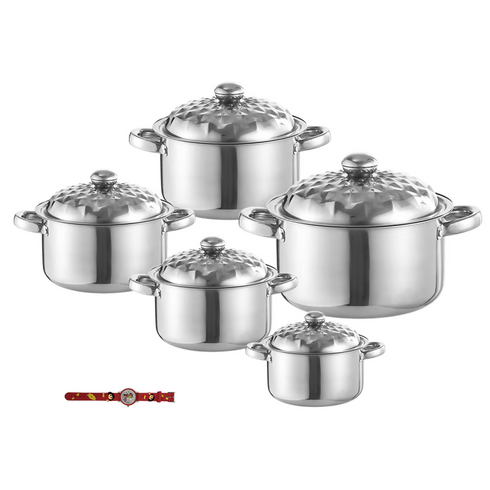 5pc stainless steel soup pot set