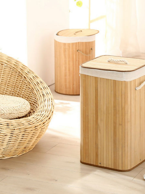 Bamboo Laundry Basket Storage