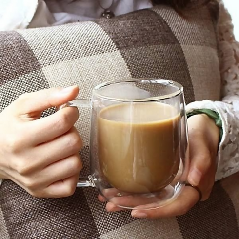 Heat-Resistant Double-Walled Cappuccino Glasses Coffee Glasses, Set of 2 - Tall -300ML