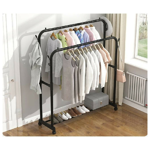Double Rail Metal Hanging Clothes Rack
