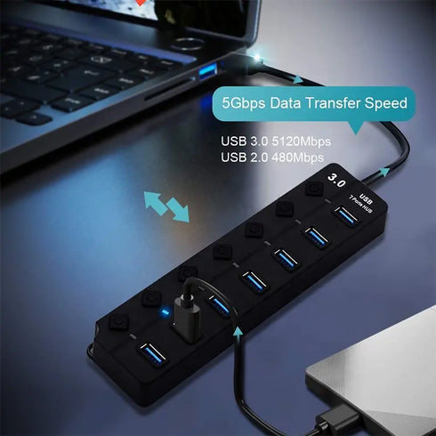 Multi Laptop PC HUB USB 3.0 Hub for PC Computer