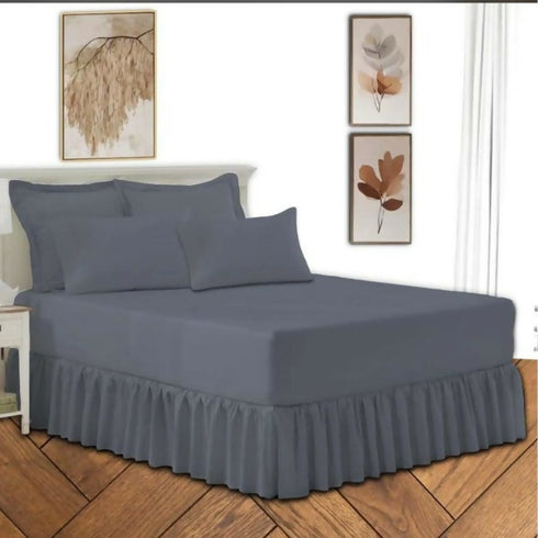 Frilled Valance Fitted Sheet-Easybed sheet Set polyster - 5 Piece