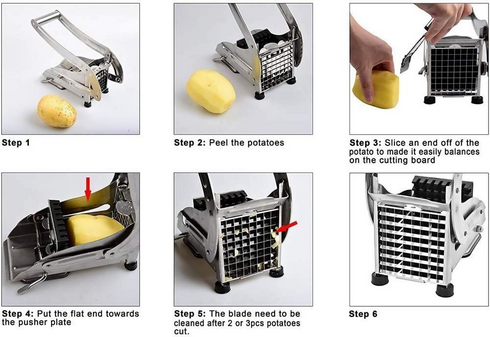 Stainless Steel Handheld Potato Chips Strip Slicer Tool