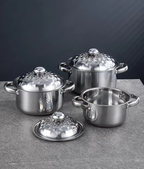 5pc stainless steel soup pot set