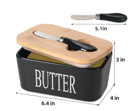 Nordic Ceramic Butter Dish with Knife