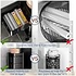 Rotating Vegetable Storage Shelf Square Storage Trolley on Wheels 360° Movable Veg Rack (3 Layers, Black)