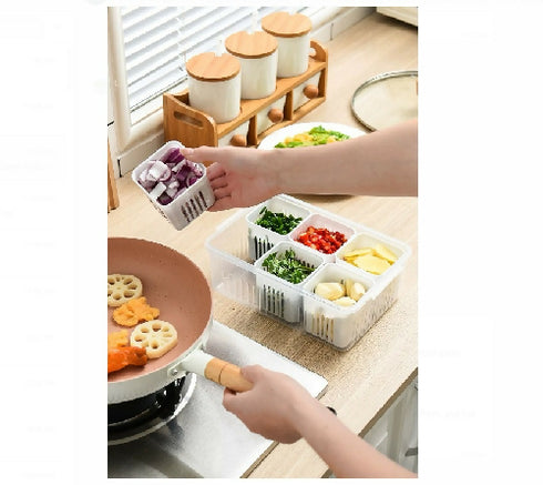 Food Storage Box With Lid and 6 Compartments