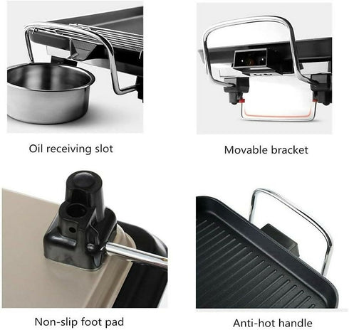 Non-Stick Plates Electric Table Top Portable BBQ Grilling Grill Indoor or Outdoor