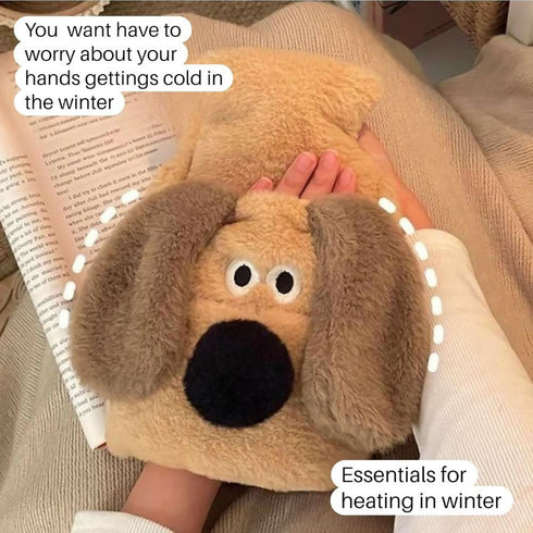 Hot Water Bag with Plush Cover 1L Leakproof Heat Pack for Pain Relief
